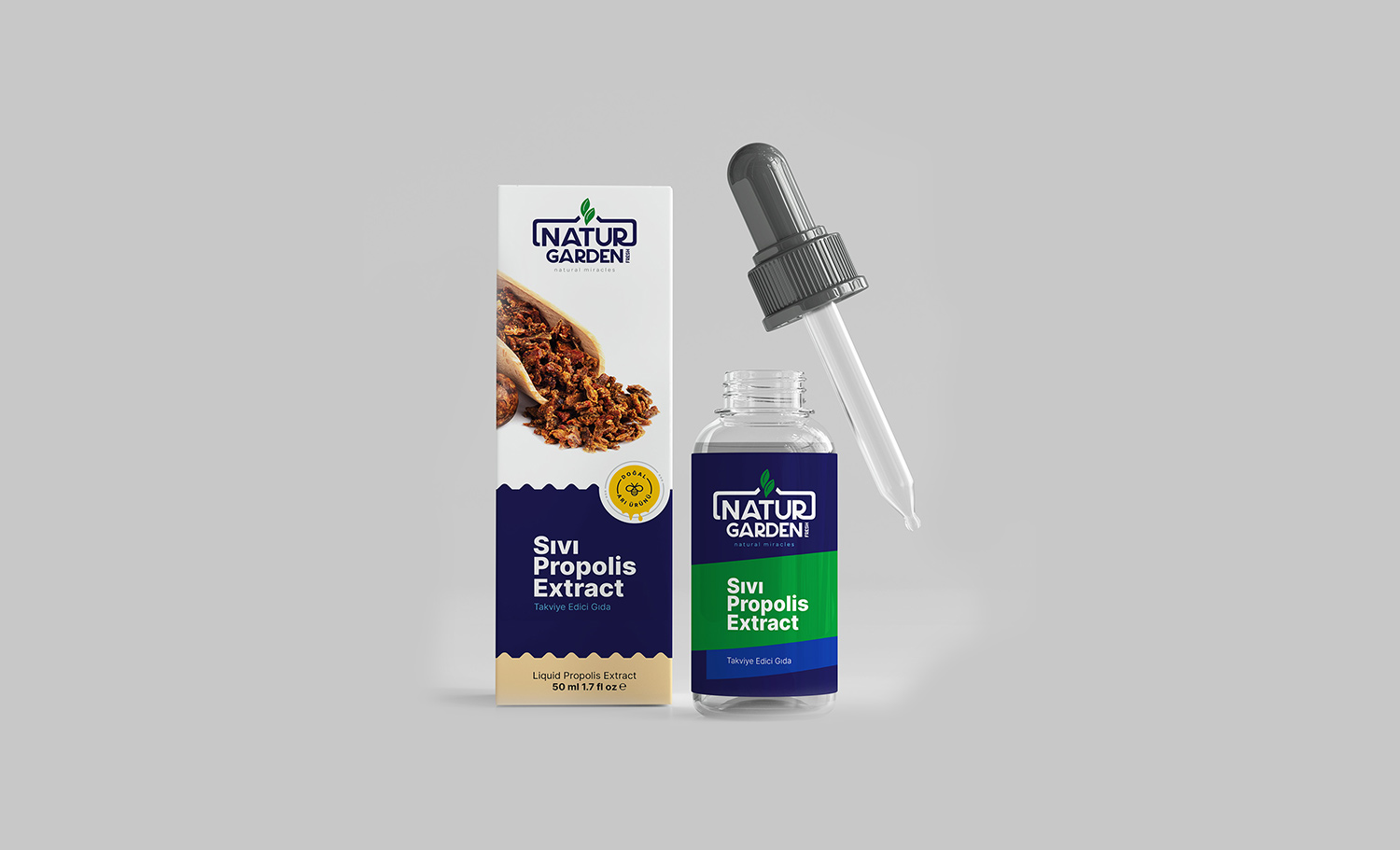 Natur Garden Sıvı Propolis Ambalajı - Karton Kutu Ambalaj Tasarımları