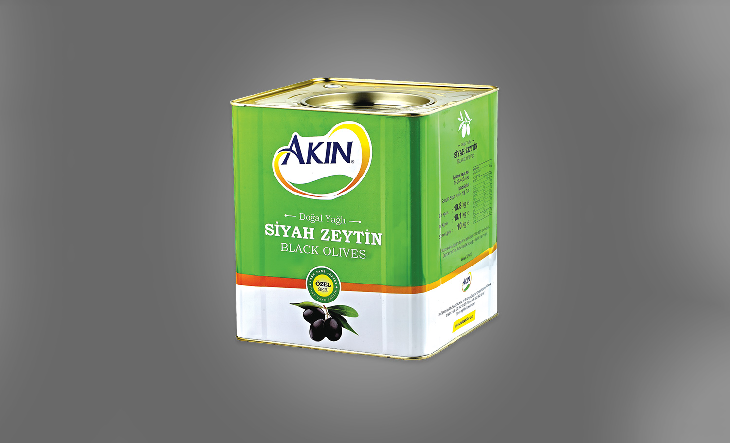 Akın Siyah Zeytin Ambalajı | Metal Kutu Ambalaj Tasarımları